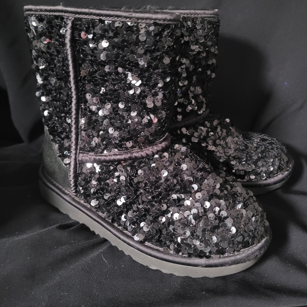 UGG Black Sequin Kids Boots